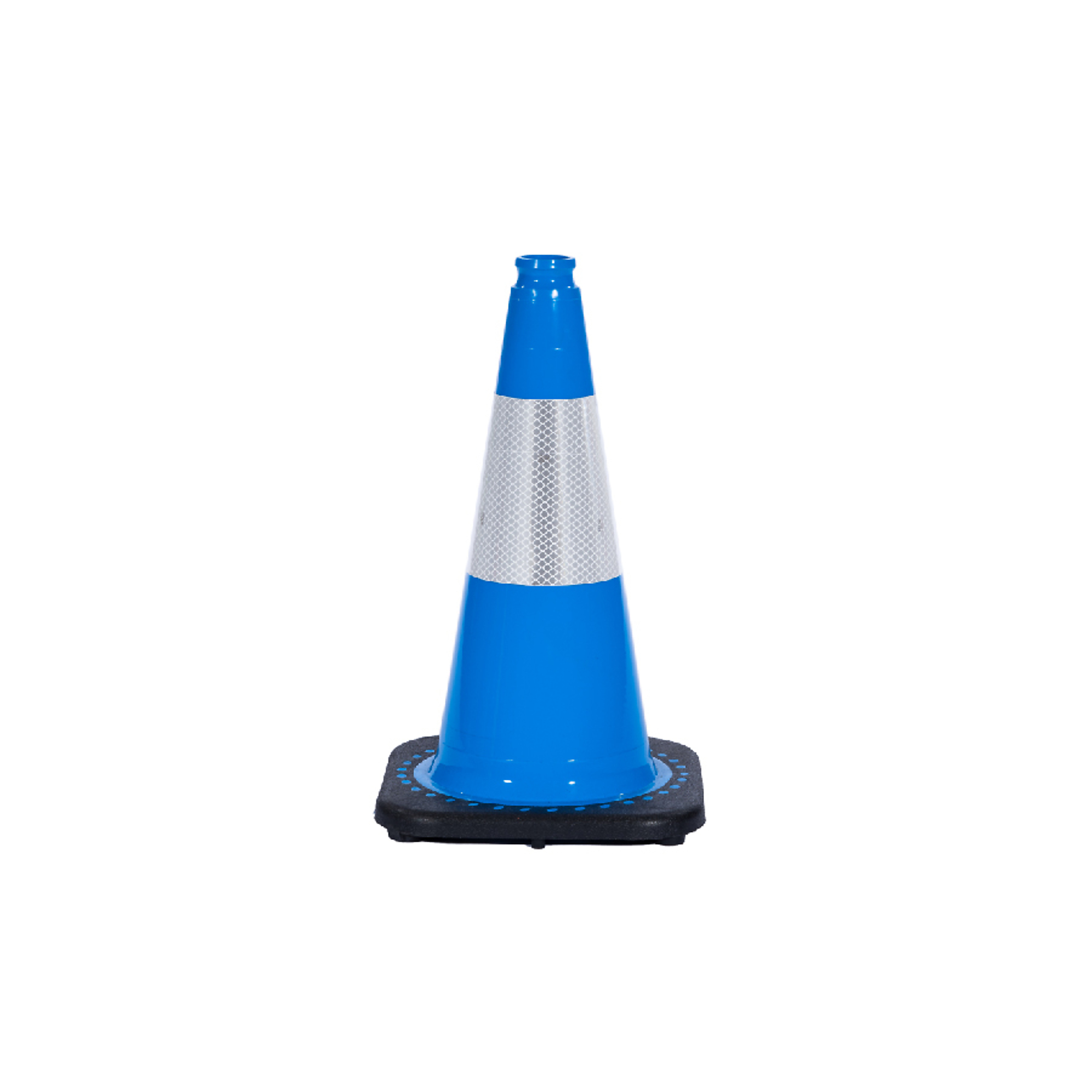 JBC REVOLUTION SERIES 18" Sky Blue Traffic Cone With Black Base includes, 6" Upper Reflective Collar, Model # RS45015C-SB+6